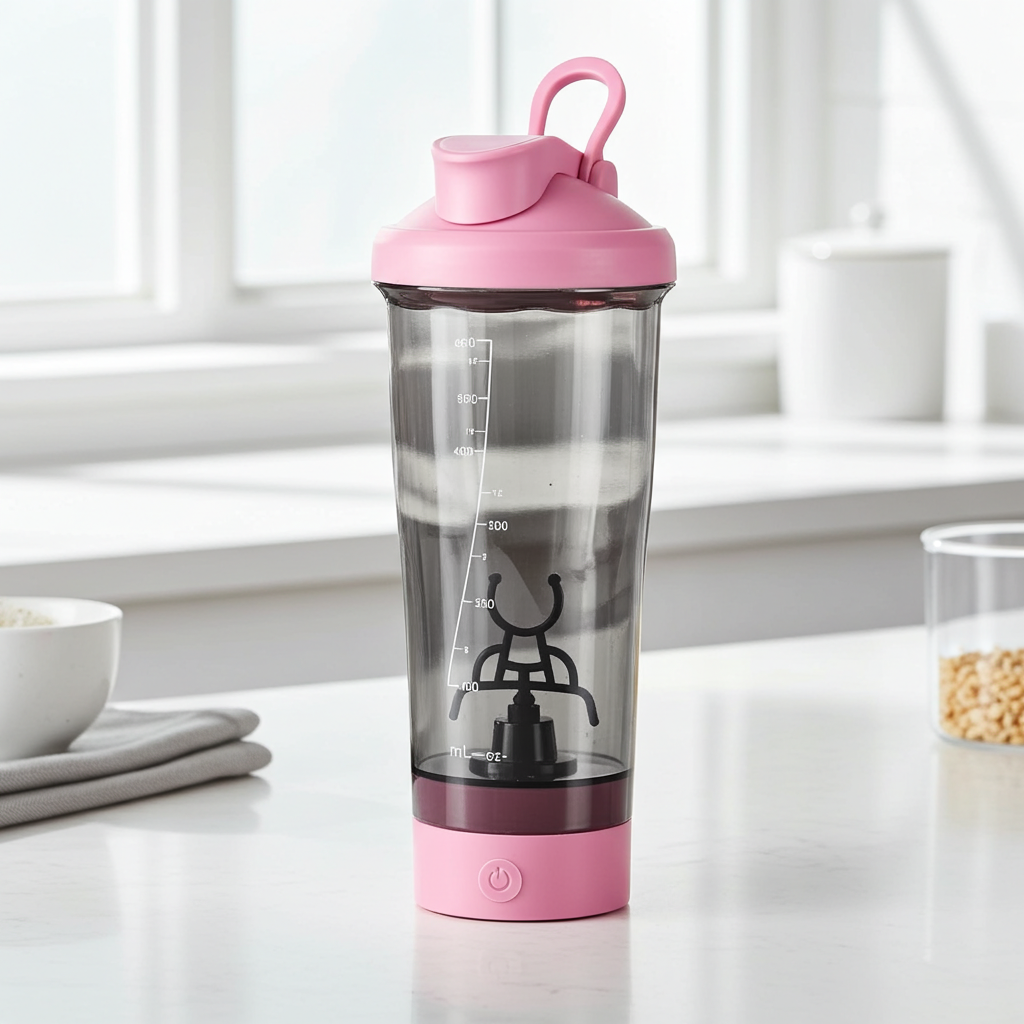 Electric Shaker Bottle - Rechargeable Vortex Mixer Cup for Pre-Workout & Protein Shakes - Portable, Leakproof, 24oz Black