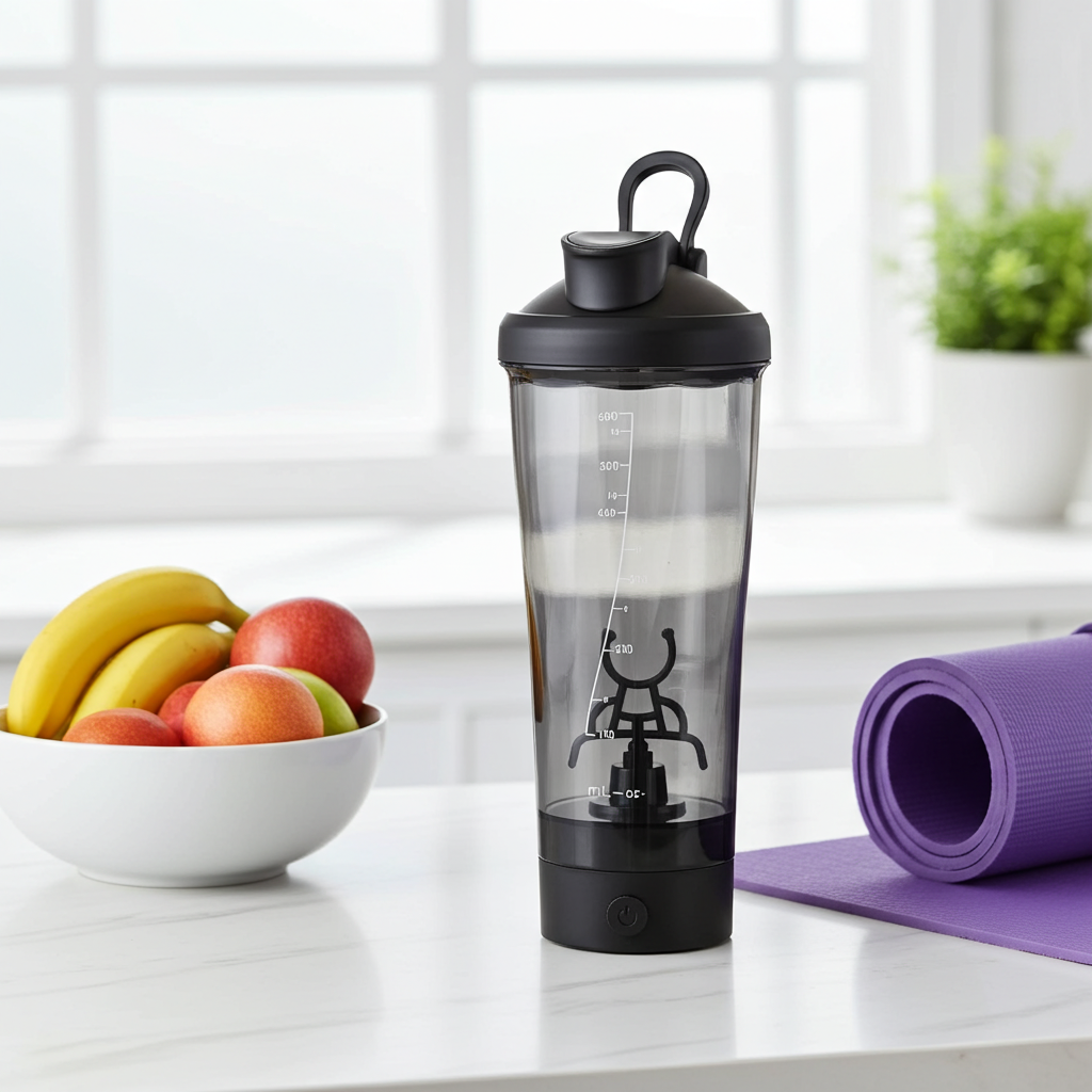 Electric Shaker Bottle - Rechargeable Vortex Mixer Cup for Pre-Workout & Protein Shakes - Portable, Leakproof, 24oz Black